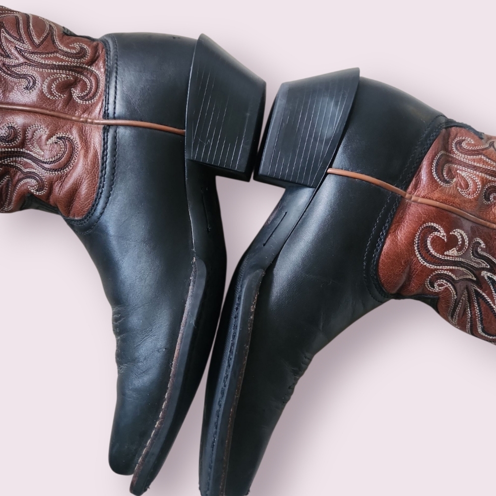 Ariat | EUC Legend Leather Western Cowboy Boots Black Hazelnut Women's‎ Size 6.5 - Picture 8 of 11